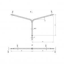 Консольный кронштейн двухрожковый К3-2,5-2,5-1-1